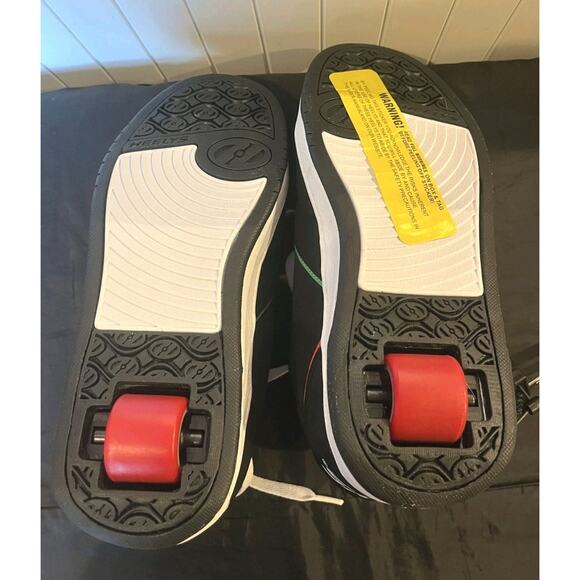 Propel 2.0 - Black/Reggae HEELYS Wheeled Sneaker - Youth/Mens Sz 7 - New In Box - Picture 6 of 8